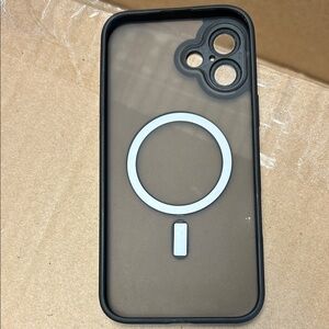 Black and Gray Phone Case with MagSafe for iPhone 16 and iPhone 16 plus